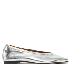 Baleriny Tommy Hilfiger. Szare baleriny TOMMY HILFIGER, bez wzorów, bez obcasa. Za 329.99 zł.