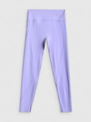 4F Legginsy treningowe szybkoschnące damskie - fioletowe M. Fioletowe legginsy 4f, m, bez wzorów, z materiału, z podwyższonym stanem. Za 169.99 zł.