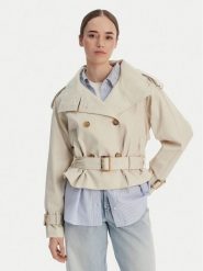 Tommy Hilfiger Trencz WW0WW50768 Beżowy Oversize. Brązowe płaszcze TOMMY HILFIGER, xs, bez wzorów, z bawełny, bez kaptura. Za 1,199.00 zł.