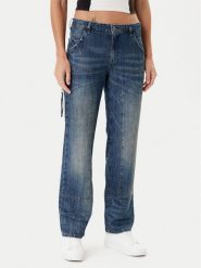 Guess Jeansy W5YA2E D5R0D Granatowy Straight Leg. Niebieskie jeansy Guess, z aplikacjami. Za 669.99 zł.