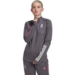 Bluza treningowa damska Adidas Real Madrid. Szare bluzy Adidas, bez wzorów, z poliesteru, bez kaptura. Za 215.05 zł.