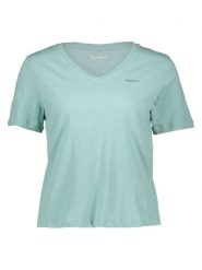 Pepe Jeans Koszulka w kolorze turkusowym rozmiar: S. Niebieskie bluzki Pepe Jeans, s, bez wzorów, z jeansu, bez kołnierzyka, bez ramiączek. Za 74.28 zł.
