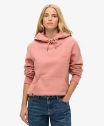 Superdry Essential Logo Hoodie Ash Rose – bluza z wyszywanym logo. Czerwone bluzy Superdry, bez wzorów, z bawełny, z kapturem. Za 344.20 zł.