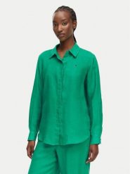 Tommy Hilfiger Koszula WW0WW44679 Zielony Relaxed Fit. Zielone koszule TOMMY HILFIGER, bez wzorów, ze lnu, bez kołnierzyka, bez ramiączek. Za 489.99 zł.