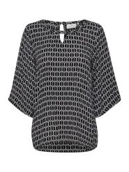 Kaffe Bluzka "Hildur" w kolorze kremowo-czarnym rozmiar: 36. Czarne bluzki Kaffe, bez wzorów, z wiskozy, bez kołnierzyka, bez ramiączek. Za 52.55 zł.