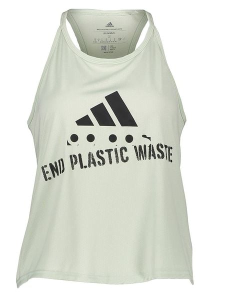 Adidas Top sportowy w kolorze zielonym rozmiar: L. Zielone koszulki sportowe Adidas, bez wzorów, bez ramiączek, outdoorowe. Za 78.66 zł.