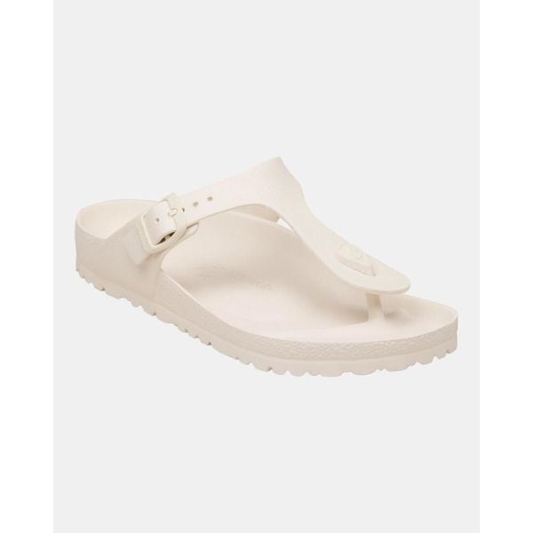 Klapki Birkenstock Gizeh Eva Damskie. Białe klapki Birkenstock, bez wzorów, z materiału, bez obcasa. Za 250.85 zł.