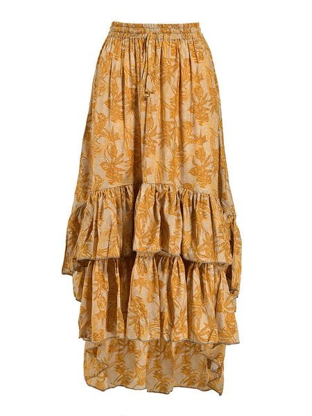 BLE Spódnica w kolorze jasnobrązowym rozmiar: M/L. Brązowe spódnice BLE, l, bez wzorów, maxi, asymetryczne. Za 114.95 zł.