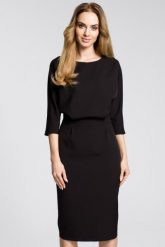 Sukienka elegancka midi kimonowa góra i dopasowany dół czarna. Czarne sukienki MOE, do pracy, xl, bez wzorów, biznesowe, bez kołnierzyka, bez ramiączek, midi, dopasowane. Za 289.00 zł.