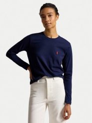 Polo Ralph Lauren Bluzka 211B14604005 Granatowy Regular Fit. Niebieskie bluzki Polo Ralph Lauren, xs, bez wzorów, bez kołnierzyka, bez ramiączek. Za 439.99 zł.