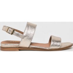 Badura - Sandały. Żółte sandały Badura, bez wzorów, z materiału, bez obcasa, na szpilce, bez zapięcia. W wyprzedaży za 219.90 zł.