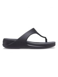 Crocs Japonki "Boca Wedge" w kolorze czarnym rozmiar: 34/35. Czarne klapki Crocs, bez wzorów, z otwartym noskiem, bez obcasa, na platformie. Za 74.81 zł.