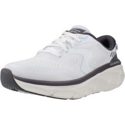 Kapcie SKECHERS DLUX WALKER 2.0 Biały. Białe obuwie domowe Skechers, bez wzorów, z tkaniny, bez zapięcia. Za 383.99 zł.
