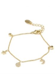 U.S. Polo Assn. Pozłacana bransoletka z zawieszkami rozmiar: onesize. Żółte bransoletki U.S. Polo Assn., z kryształem, metalowe. Za 86.99 zł.