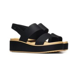 Damskie klapki Crocs BROOKLYN MATTE WRAP LOW WEDGE W 211802-0RI 3. Brązowe klapki Crocs, bez wzorów, z materiału, z okrągłym noskiem, bez obcasa, na koturnie. Za 204.42 zł.
