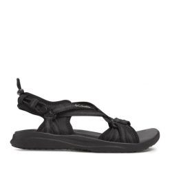 Sandały Columbia. Czarne sandały Columbia, bez wzorów, sportowe, bez obcasa, bez zapięcia. Za 199.99 zł.