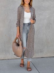 Milan Kiss Kimono w kolorze szaro-brązowym rozmiar: L. Szare swetry Milan Kiss, l, bez wzorów, bez ramiączek. Za 154.07 zł.