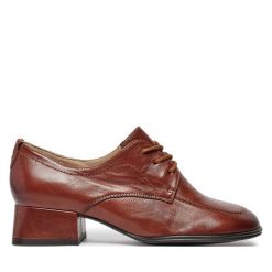 Półbuty Caprice. Brązowe czółenka Caprice, bez wzorów, bez obcasa, na obcasie, bez zapięcia. Za 289.99 zł.