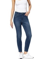 Heine Dżinsy - Slim fit - w kolorze granatowym rozmiar: 34. Niebieskie jeansy Heine, bez wzorów, z podwyższonym stanem. Za 37.38 zł.