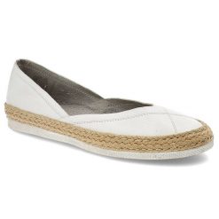 Białe Espadryle Maciejka Wygodne Skórzane Buty Damskie. Białe espadryle Maciejka, bez wzorów, ze skóry, bez obcasa, bez zapięcia. Za 159.00 zł.