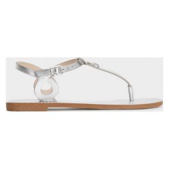 Parfois - Sandały. Szare sandały Parfois, bez wzorów, z materiału, bez obcasa, na płaskiej podeszwie, bez zapięcia. Za 49.90 zł.