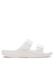 Crocs Klapki Saturday Sandal W 213586 Biały. Białe klapki Crocs, bez wzorów, z tworzywa sztucznego, bez obcasa. Za 169.99 zł.