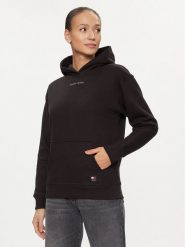 Tommy Jeans Bluza Classic DW0DW17329 Czarny Relaxed Fit. Czarne bluzy Tommy Jeans, xs, bez wzorów, z bawełny, bez kaptura. Za 259.99 zł.