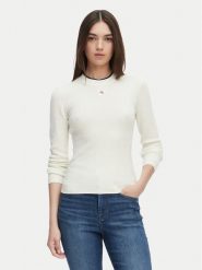Calvin Klein Jeans Sweter LV047G309G Kremowy Regular Fit. Białe swetry Calvin Klein Jeans, xs, bez wzorów, z bawełny, bez ramiączek. Za 409.99 zł.