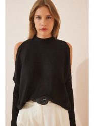 Cool and sexy Sweter w kolorze czarnym rozmiar: onesize. Czarne swetry Cool and sexy, bez wzorów, ze splotem, bez ramiączek. Za 70.24 zł.