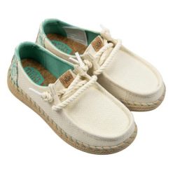 HeyDude Damskie Espadryle Wendy Espadrille Hibiscus. Brązowe espadryle Hey Dude, bez wzorów, z materiału, bez obcasa, bez zapięcia. Za 359.00 zł.