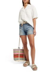 Scotch & Soda Szorty dżinsowe w kolorze błękitnym rozmiar: W29. Niebieskie szorty Scotch & Soda, bez wzorów, z bawełny, klasyczne, z podwyższonym stanem. Za 109.78 zł.