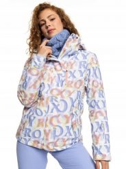 Kurtka narciarska damska Roxy Jetty Insulated. Białe kurtki narciarskie Roxy, s, bez wzorów, z materiału, bez kaptura, narciarskie. Za 412.49 zł.