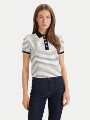 Guess Polo W6GP17 K2946 Biały Regular Fit. Białe koszulki polo Guess, m, z aplikacjami, z wiskozy, bez kołnierzyka, bez ramiączek. Za 329.99 zł.