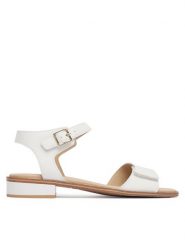 Caprice Sandały 9-28202-44 Biały. Białe sandały Caprice, bez wzorów, ze skóry, bez obcasa, na słupku, bez zapięcia. Za 235.99 zł.