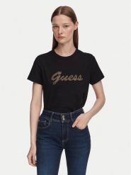 Guess T-Shirt W6YI29 K4348 Czarny Regular Fit. Czarne t-shirty Guess, m, z aplikacjami, z bawełny, bez kołnierzyka, bez ramiączek. Za 194.99 zł.