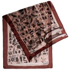 Bordowy Wzorzysty Szal Damski Anekke REAL. Czerwone szaliki Anekke, bez wzorów. Za 119.00 zł.