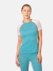 KARI TRAA Koszulka sportowa "Alma" w kolorze turkusowo-jasnoróżowym rozmiar: XL. Różowe koszulki sportowe Kari Traa, bez wzorów, z wełny, bez ramiączek, outdoorowe. Za 154.79 zł.