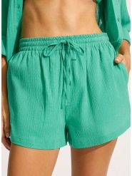 Seafolly Szorty w kolorze zielonym rozmiar: XL. Zielone szorty Seafolly, bez wzorów, z bawełny. Za 184.89 zł.