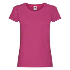 Oryginalna Koszulka Damska. Czerwone bluzki FRUIT OF THE LOOM, xl, bez wzorów, sportowe, bez kołnierzyka, bez ramiączek. Za 27.99 zł.