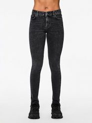 Pieces Dżinsy - Skinny fit - w kolorze antracytowym rozmiar: L/L30. Czarne jeansy Pieces, l, z aplikacjami. Za 74.81 zł.