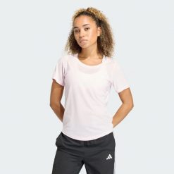 Koszulka Workout Essentials Scoop Neck. Czerwone bluzki Adidas, bez wzorów, sportowe, bez kołnierzyka, bez ramiączek. Za 109.00 zł.