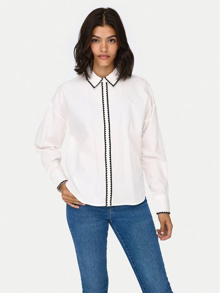 JDY Koszula Lorenzo 15330351 Biały Regular Fit. Białe koszule JDY, xs, bez wzorów, z bawełny, bez kołnierzyka, bez ramiączek. Za 119.99 zł.