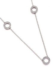 Pandora Srebrny naszyjnik z elementami ozdobnym - dł. 50 cm rozmiar: onesize. Szare naszyjniki Pandora, z cyrkonią, srebrne. Za 323.95 zł.