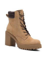 Clara Barson Botki LIBBY WS5925-02 Beżowy. Brązowe botki Clara Barson, bez wzorów, ze skóry, bez obcasa, na słupku, bez zapięcia. Za 159.99 zł.
