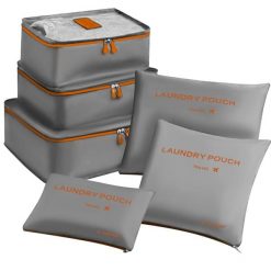 Organizer Podróżny do Walizki Torby Etui Zestaw Torba x 6 na Ubrania Buty. Szare walizki TRIZAND, bez wzorów. Za 43.90 zł.
