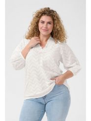 KAFFE curve Bluzka w kolorze białym rozmiar: 46. Białe bluzki KAFFE curve, bez wzorów, z bawełny, bez kołnierzyka, bez ramiączek. Za 78.99 zł.