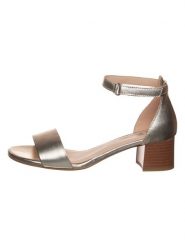 Ara Shoes Skórzane sandały w kolorze złotym rozmiar: 36,5. Żółte sandały Ara Shoes, bez wzorów, z otwartym noskiem, bez obcasa, na koturnie, bez zapięcia. Za 73.93 zł.