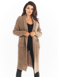 Awama Kardigan w kolorze beżowym rozmiar: onesize. Brązowe kardigany Awama, bez wzorów. Za 184.95 zł.