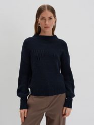 Someday Sweter w kolorze granatowym rozmiar: 36. Niebieskie swetry someday., bez wzorów, bez ramiączek. Za 184.46 zł.