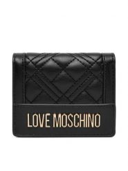 LOVE MOSCHINO Portfel JC5601PP1PLA0000 Czarny. Czarne portfele Love Moschino, bez wzorów, ze skóry. Za 399.99 zł.